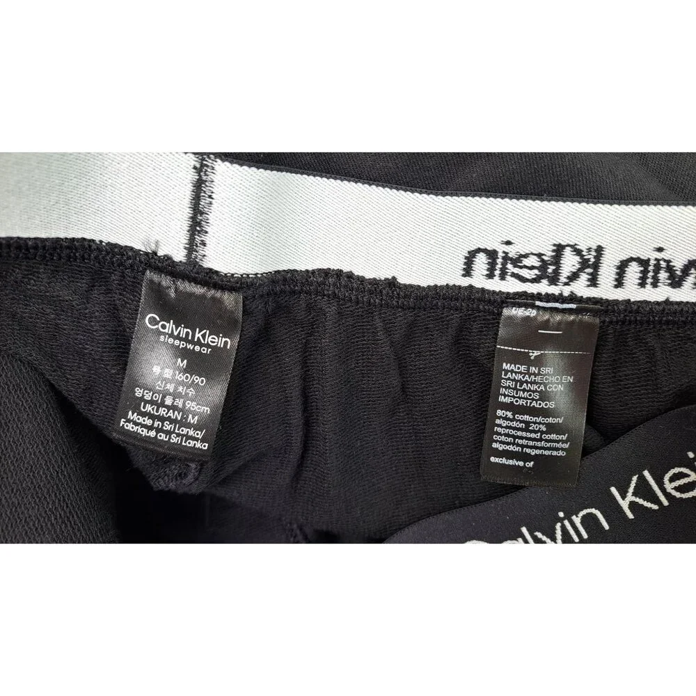 Calvin Klein Black Sleepwear Pants Women Medium Joggers Lounge New QS6943-001 - Picture 5 of 8